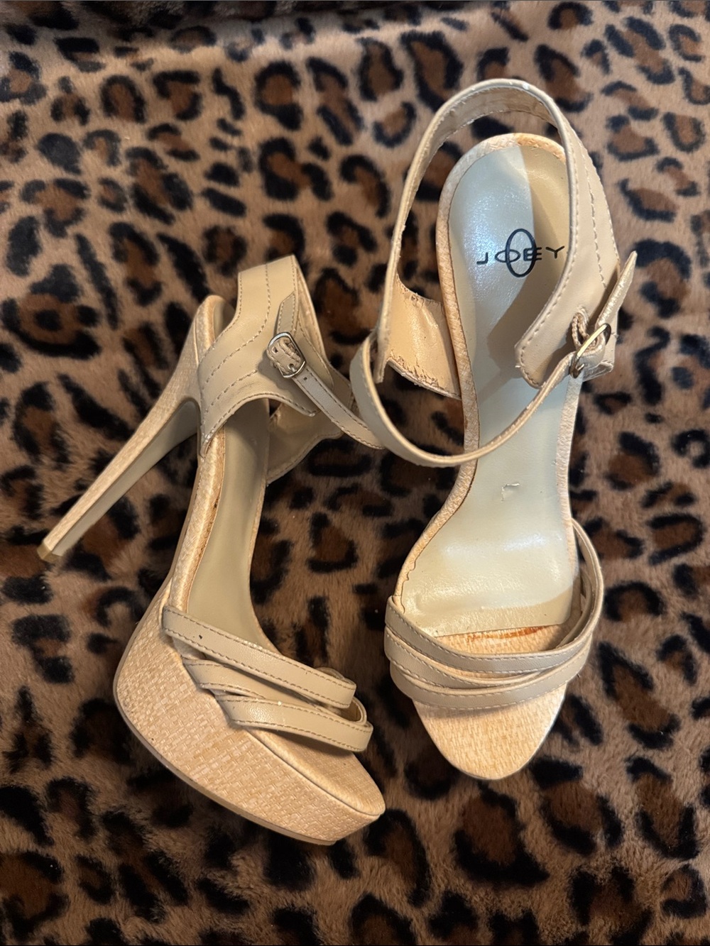 Joey Nude/Beige Platform High Heel Sandals